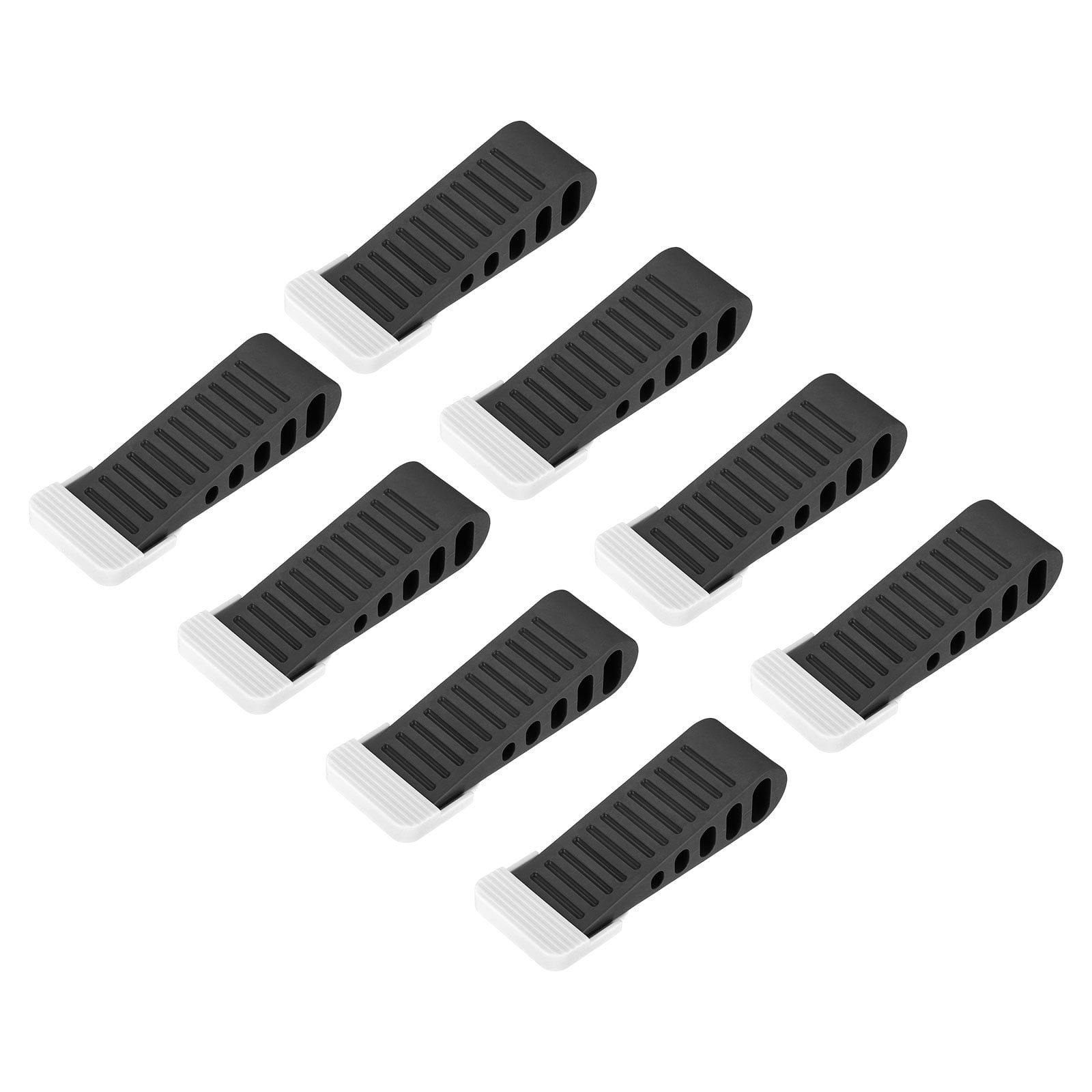 Uxcell 8 Pack 1.18" TPR Door Stoppers with Holder for Bottom Door Stop Wedge, Black