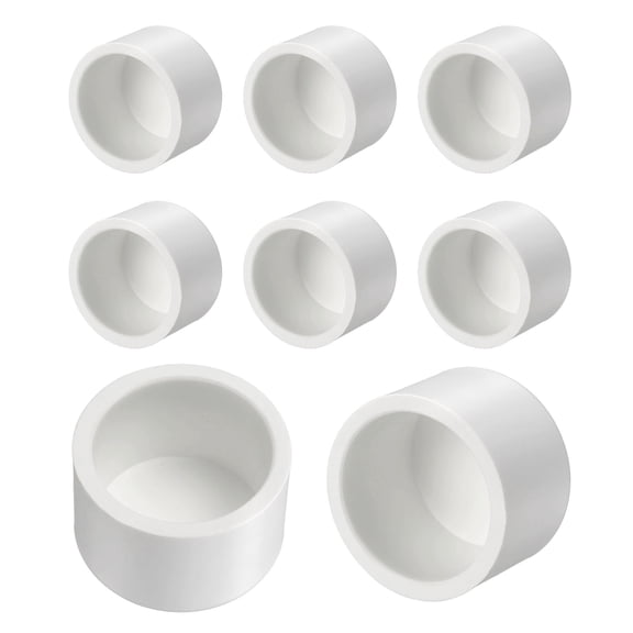 Uxcell 8 Pack 1/2 Inch PVC Pipe End Cap Fitting, Pipe End Cap Plug Adapter - for DIY Furniture/Greenhouse/Irrigation Pipe Fitting Socket Connect, SCH 40-Heavy Duty PVC Coupling Adapter