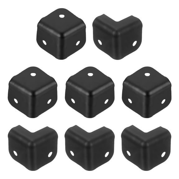 Uxcell 8 Pack 1.22" x 1.22" Speaker Corner Protectors, Iron Box Corner Edge Guard Box Corner Edge Guard for Speaker, Guitar, Stage, Cabinets, Accessories Replacement, Black