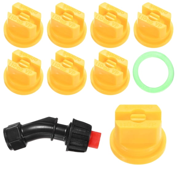 Uxcell 8-Pack 110 Degree Flat Fan Shaped Spray Nozzles, Plastic 0.2mm Pore Sprayer Nozzle Tips with Spray Wand [Yellow]