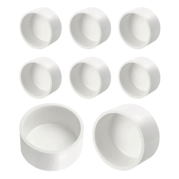 Uxcell 8 Pack 2 Inch PVC Pipe End Cap Fitting, Pipe End Cap Plug Adapter - for DIY Furniture/Greenhouse/Irrigation Pipe Fitting Socket Connect, SCH 40-Heavy Duty PVC Coupling Adapter