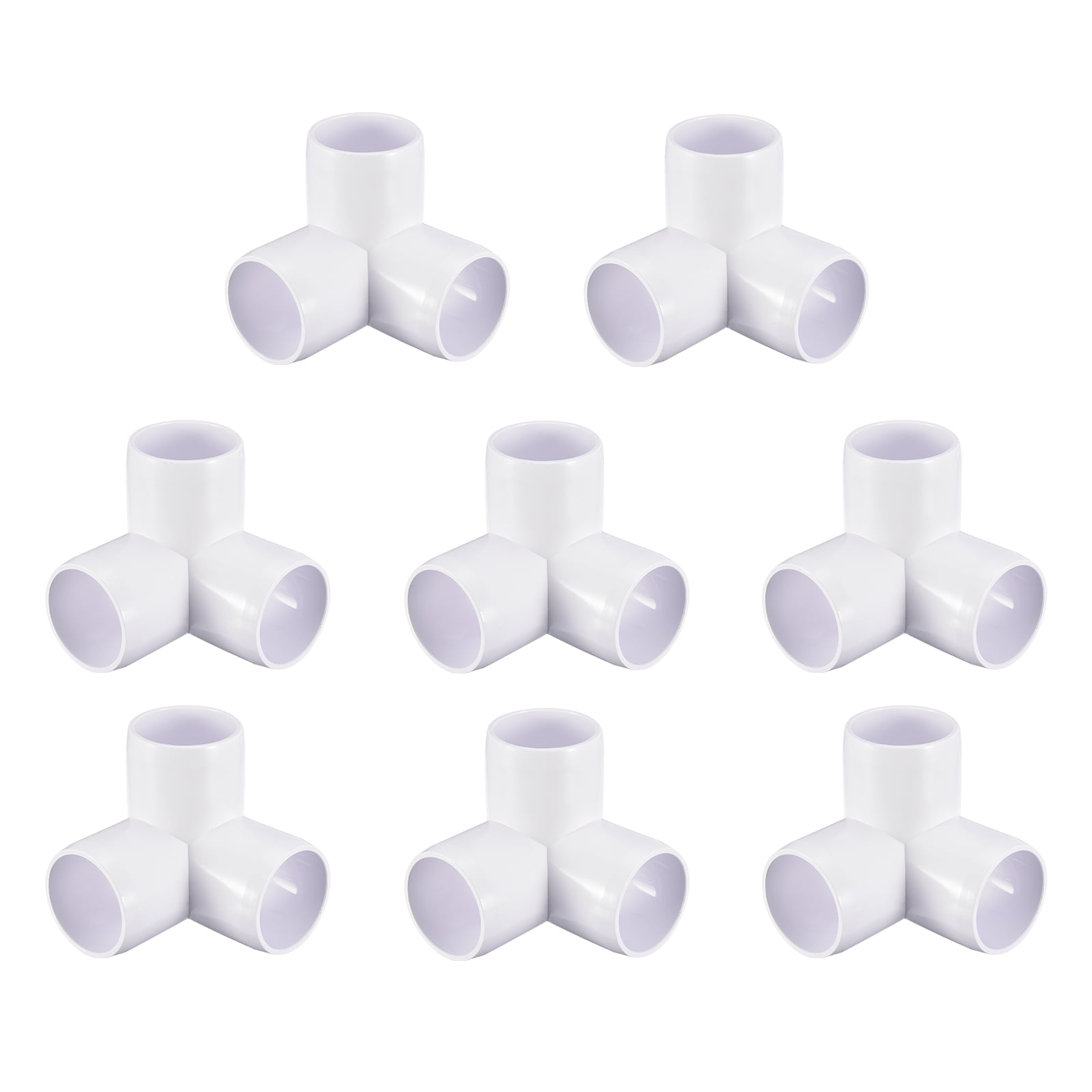 Uxcell 8 Pack 3 Way PVC Elbow Fittings, 1/4 Inch PVC Pipe Fitting ...