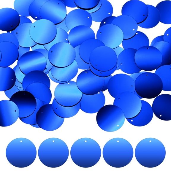 Uxcell 8-Pack 30 mm Flat Round Loose Sequins Paillettes for Crafts for DIY Projects/Sewing [Sapphire Blue]