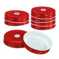 thumbnail image 1 of Uxcell 8 Pack 70mm Tinplate Mason Jar Lids Regular Mouth with Straw Hole, Red, 1 of 6