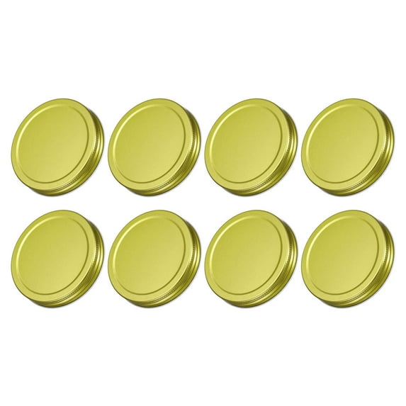 Uxcell 8 Pack 86mm/3.39" Regular Mouth Tin Plate Mason Jar Lids for Canning Gold