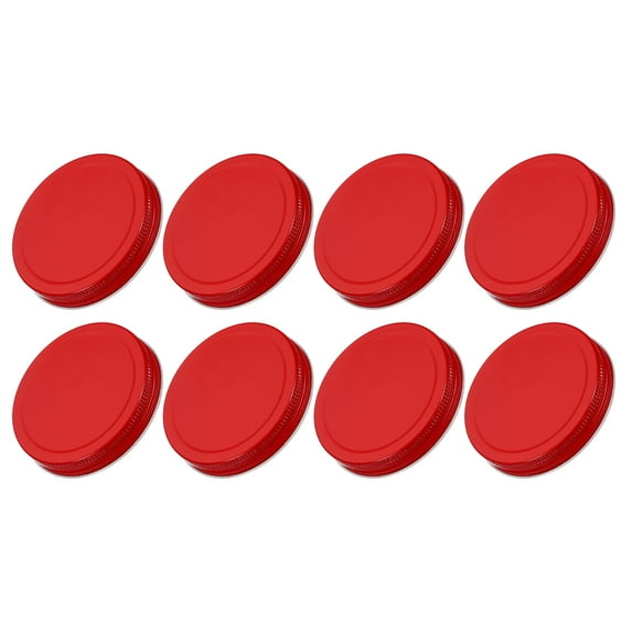 Uxcell 8 Pack 86mm/3.39" Regular Mouth Tin Plate Mason Jar Lids for Canning Red