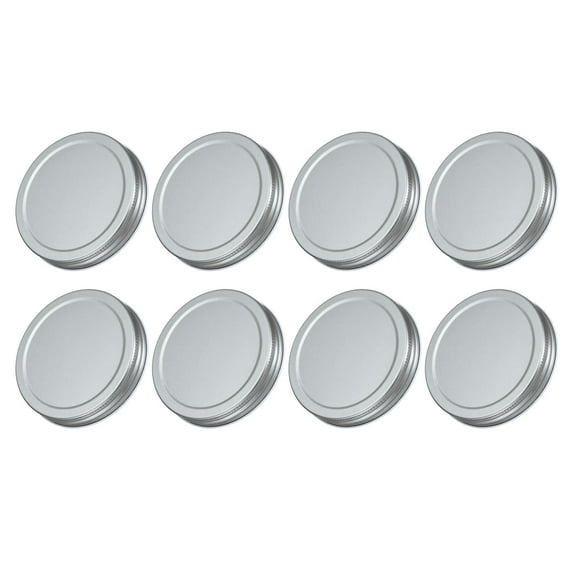 Uxcell 8 Pack 86mm/3.39" Regular Mouth Tin Plate Mason Jar Lids for Canning Silver