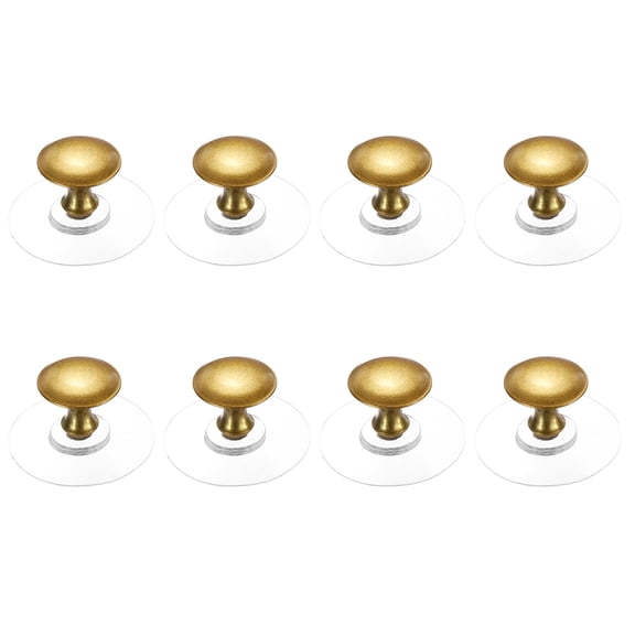 Uxcell 8 Pack Adhesive Cabinet Knobs, Stainless Steel Stick on Drawer Knobs, Round Self-Stick Instant Cabinet Handle Pulls, Gold/Clear