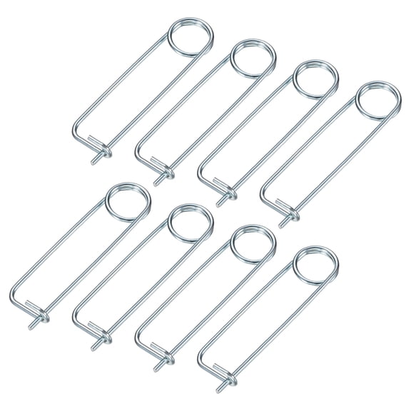 Uxcell 8-Pack Brooch Shape Cotter Safety Pin, M3.2x80mm Spring Steel Pins Quick Lock Brooch Fastener Heavy Retainer Clips