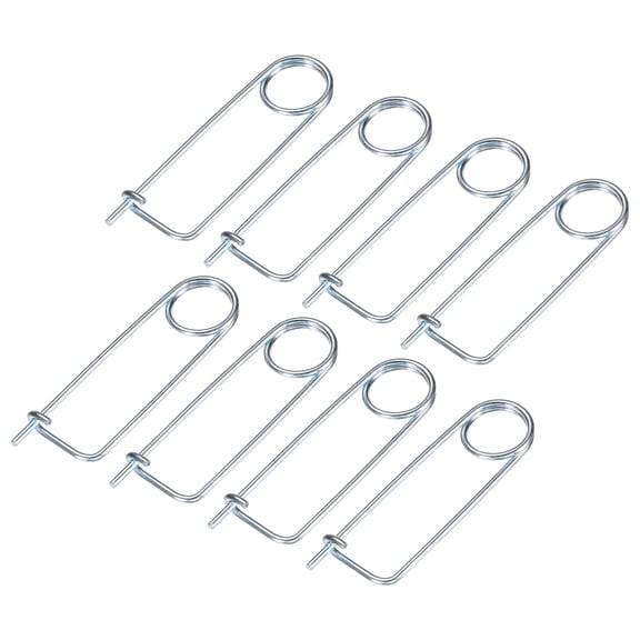 Uxcell 8-Pack Brooch Shape Cotter Safety Pin, M3x63mm Spring Steel Pins Quick Lock Brooch Fastener Heavy Retainer Clips
