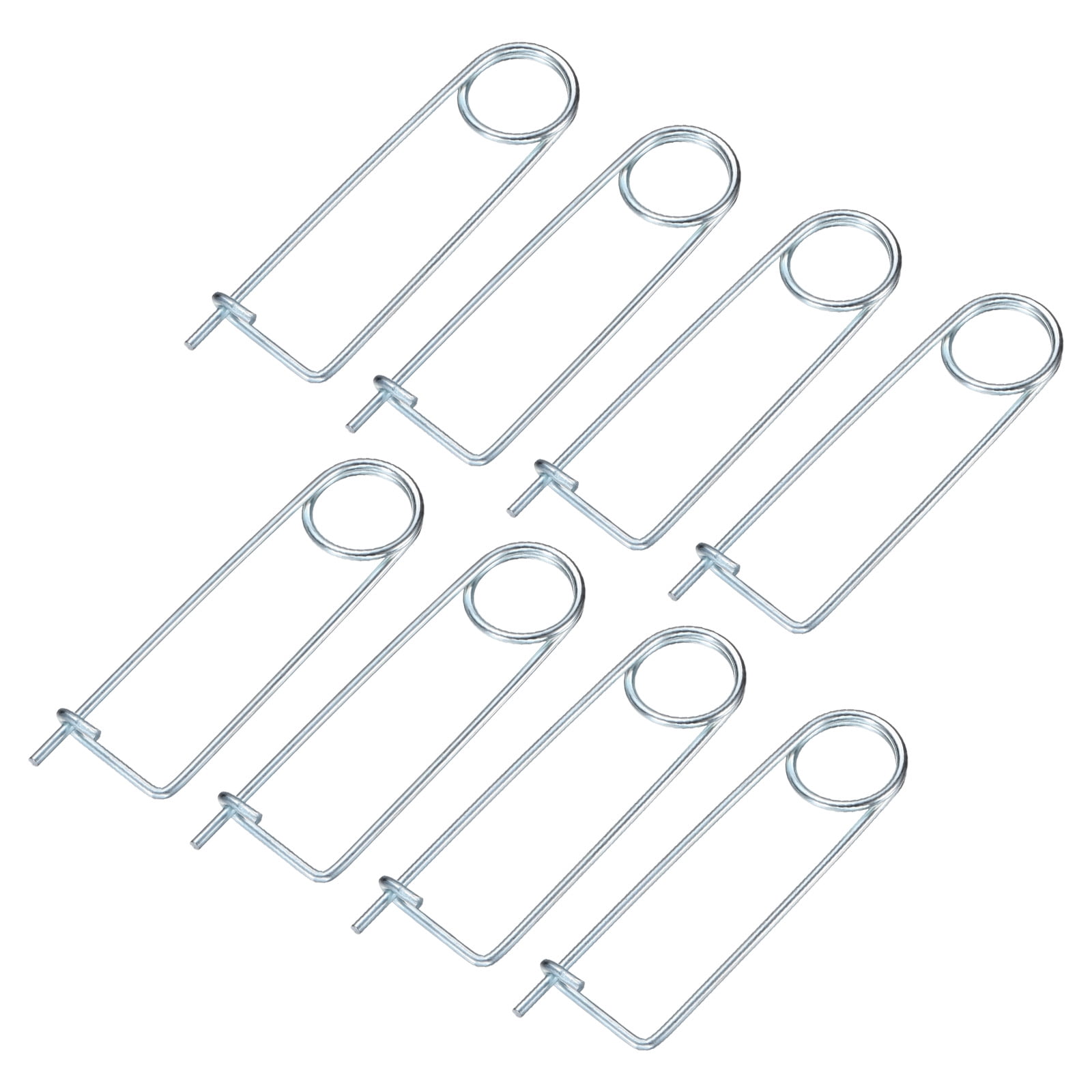 Uxcell 8-Pack Brooch Shape Cotter Safety Pin, M4x100mm Spring Steel Pins Quick Lock Brooch Fastener Heavy Retainer Clips