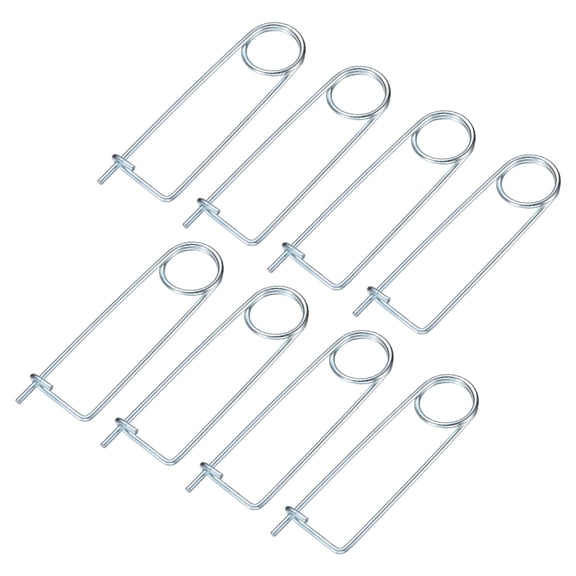 Uxcell 8-Pack Brooch Shape Cotter Safety Pin, M4x100mm Spring Steel Pins Quick Lock Brooch Fastener Heavy Retainer Clips