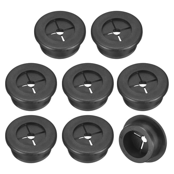 Uxcell 8 Pack Cable Cord Grommet, 1 Inch Desk Grommet Flexible Rubber Grommets, Black