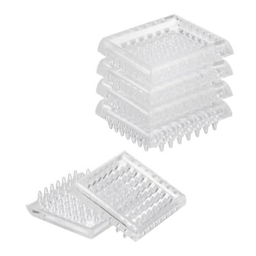 8 Pack Carpet Protectors Spiked Caster Cups 1.89" Square Spiked Furniture Cup