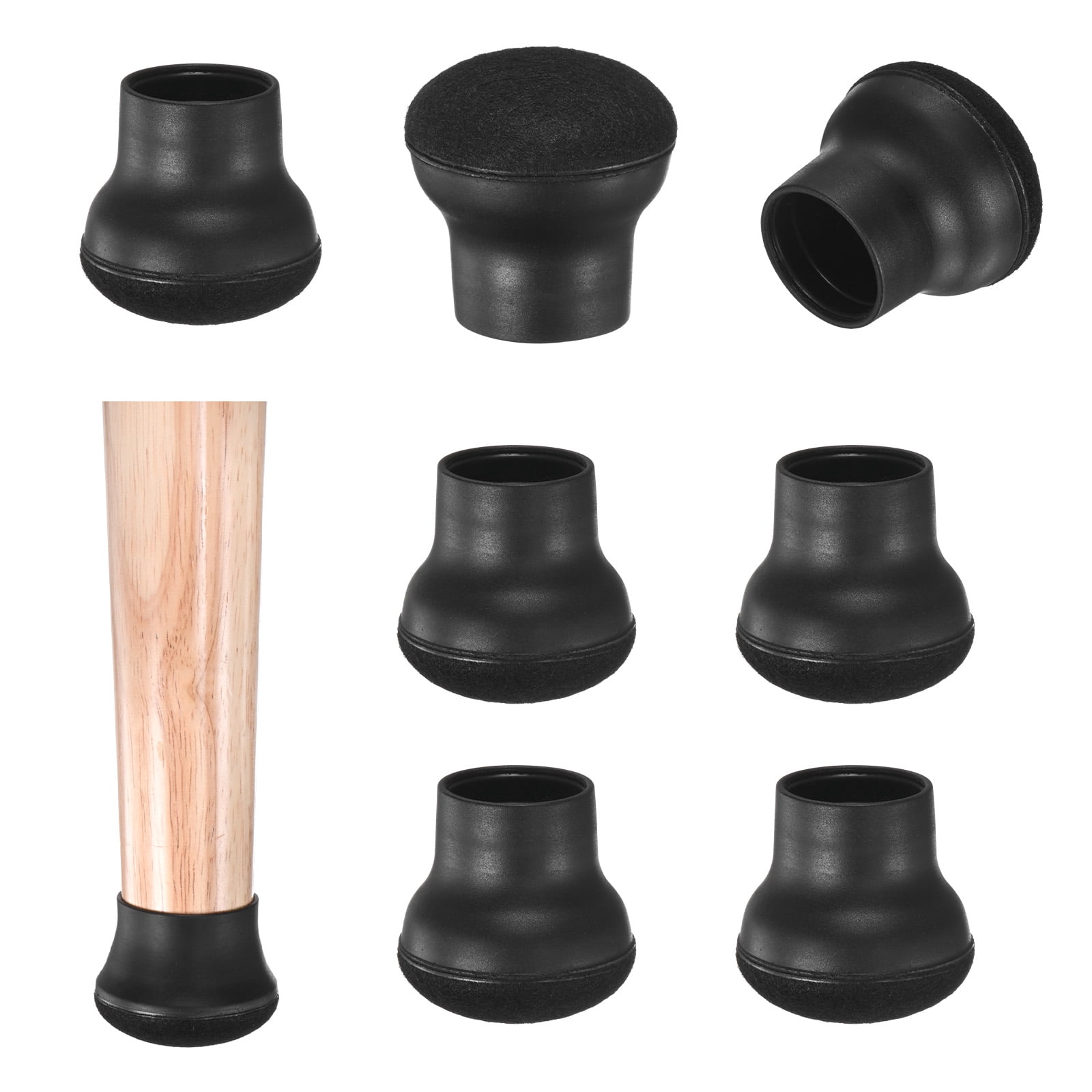 Uxcell 8-Pack Chair Leg Floor Protectors, 0.55"-0.75" Silicone Cups Square Felt Furniture Pads For Hardwood Floors Tile Floors Chair Leg Covers - View #11
