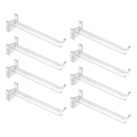 Uxcell 8 Pack Clear Mini Acrylic Hooks 8.3CM 3 Inch Supermarket Shelf Display Hooks, Transparent Organizer Hangers for Retail Stores, Exhibitions, Organization