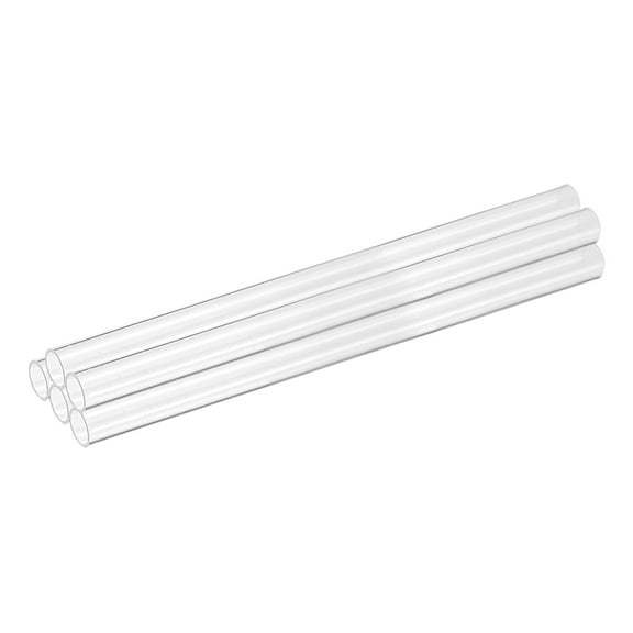 Uxcell 8 Pack Clear Rigid Acrylic Pipe, 6mm(0.24") ID x 8mm(0.31") OD 6" Round Polycarbonate Tube Plastic Tubing for Plumbing, Lighting, Aquarium, DIY Projects