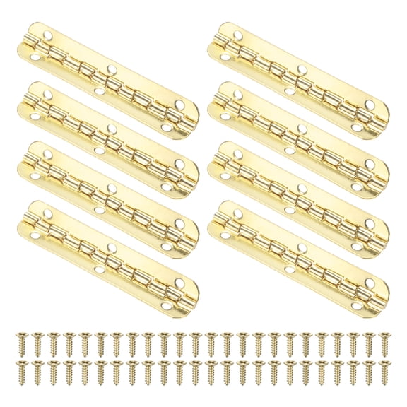 Uxcell 8-Pack Door Hinges, 2 5/9in (65mm) Electroplated Iron Interior Door Folding Butt 180°Mini Hinges with Screw [Gold Tone]