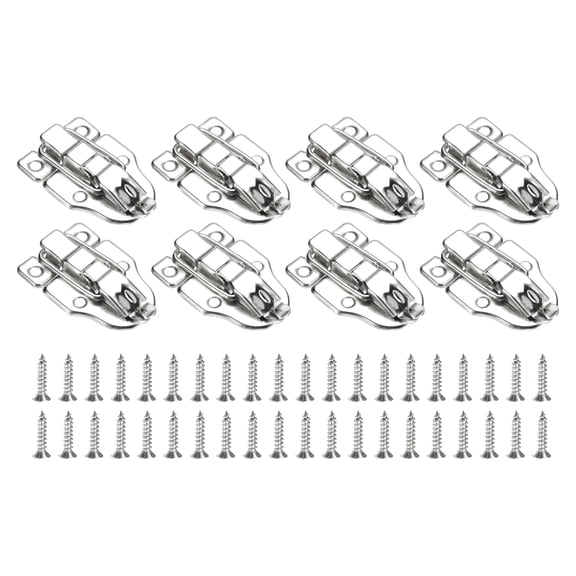 Uxcell 8 Pack Duck-billed Hasp Lock, Retro Box Toggle Latch with Padlock Hole, Silver