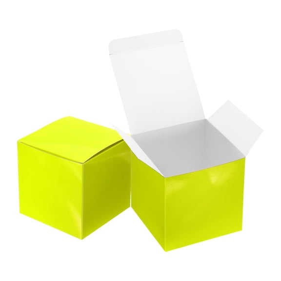 Uxcell 8 Pack Gift Boxes, 4.7" Square Cardboard Craft Box with Lids, Favor Treat Candy Container for Gift Wrapping, Wedding, Holiday, Birthday, Graduation, Party Supplies, Yellow