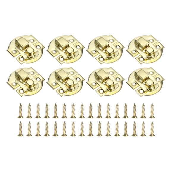 Uxcell 8 Pack Hasp Clasp Latch Lock, 29 x 27mm Decorative Retro Toggle Latch, Gold