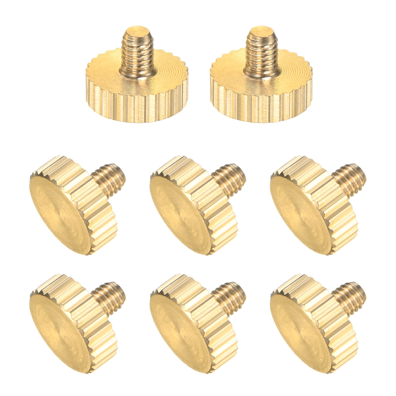 Uxcell 8-Pack Knurled Thumb Screws, M3x4mm Solid Brass Flat Head ...
