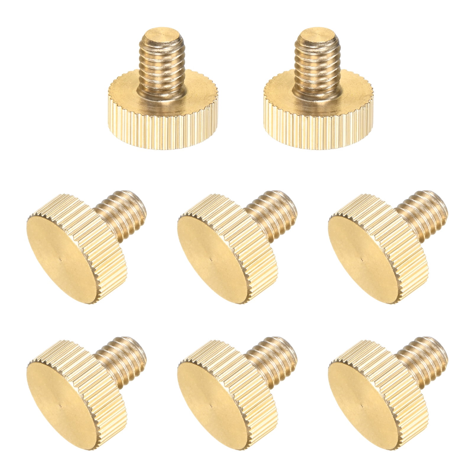 Uxcell 8-Pack Knurled Thumb Screws, M6x8mm Solid Brass Flat Head ...