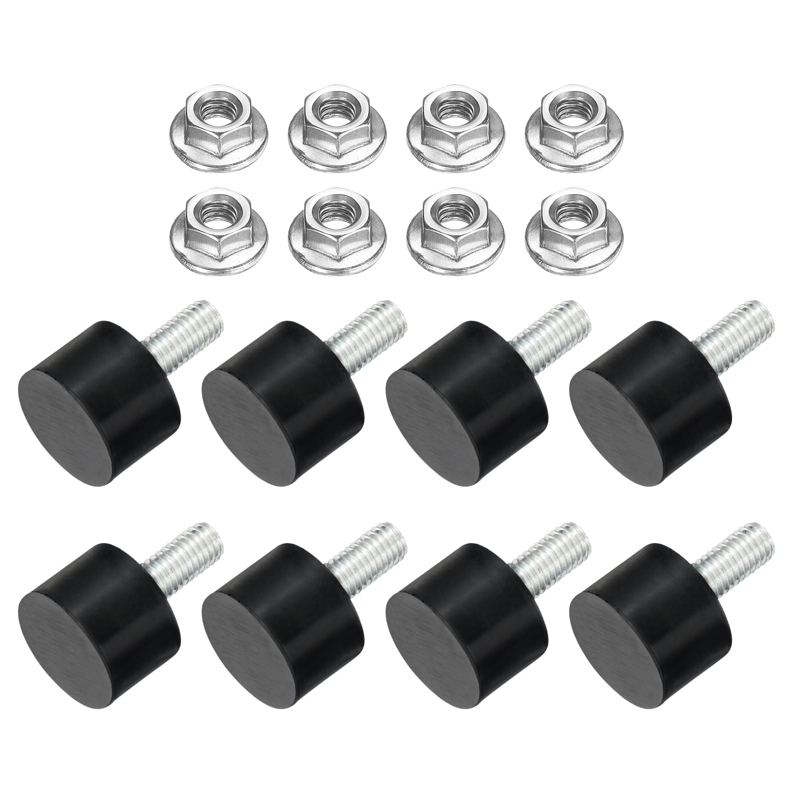 4 Isolateurs Caoutchouc 15x15mm Avec Goujons M5x10mm - Uxcell