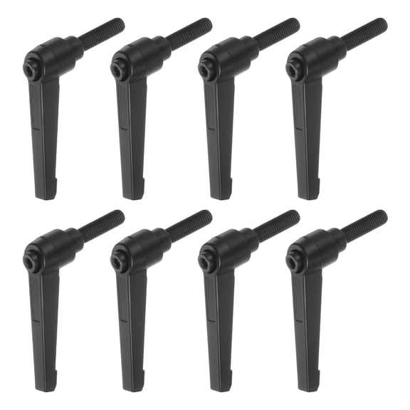 Uxcell 8 Pack M8 x 25mm Male Threaded Stud Adjustable Clamping Lever Handle Bolt Knob Black