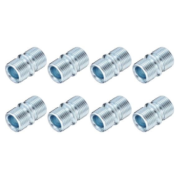 Uxcell 8 Pack Metal Rack Connector, 0.83" x 0.5" Wire Shelving Poles Coarse Thread Connector Shelf Holder Connection for Storage Shelf Wire Shelving Unit Replacement Parts, Silver