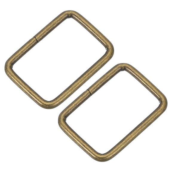 Uxcell 8 Pack Metal Rectangle Ring, 1 1/2 x 1 Inch Rectangular Buckle, Bronze
