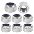 thumbnail image 1 of Uxcell 8-Pack Metric Nylon Insert Hex Lock Nuts, M24 x 3mm Thread 304 Stainless Steel Self-Locking Locknuts for Industrial, 1 of 7