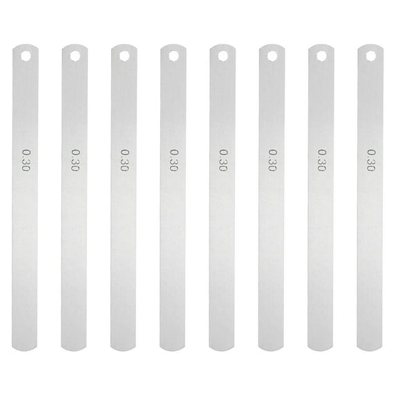 Uxcell 8 Pack Metric Steel Feeler Gauge, 0.3mm Thickness Filler Gauge, Offset Valves, Guitar Gauge Gage Measuring Tool