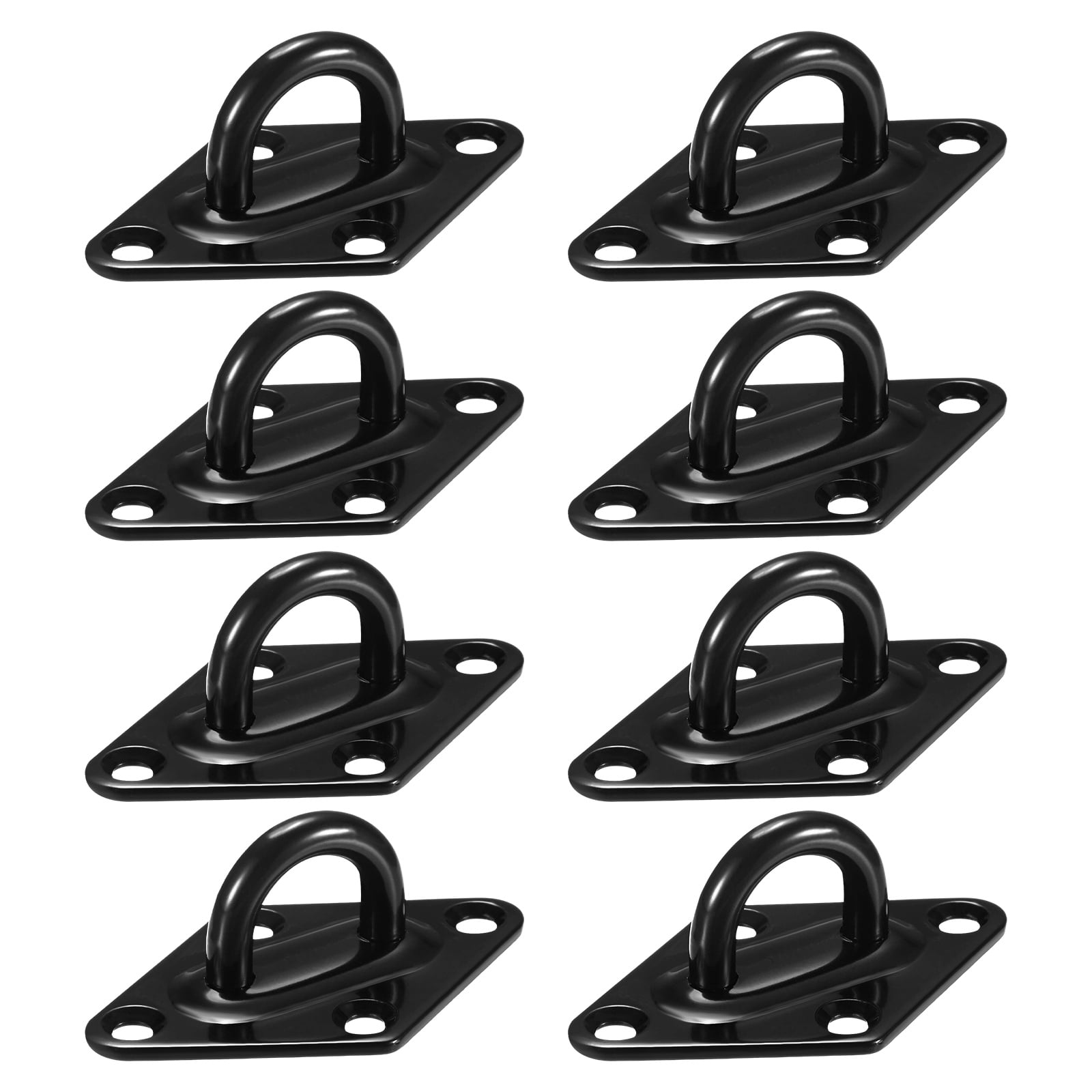 4 Pieces Stainless Steel Ceiling Hook 3.1 Inch Pad Eye Plate Marine Hardware Staple Hook Loop Screws Mount
