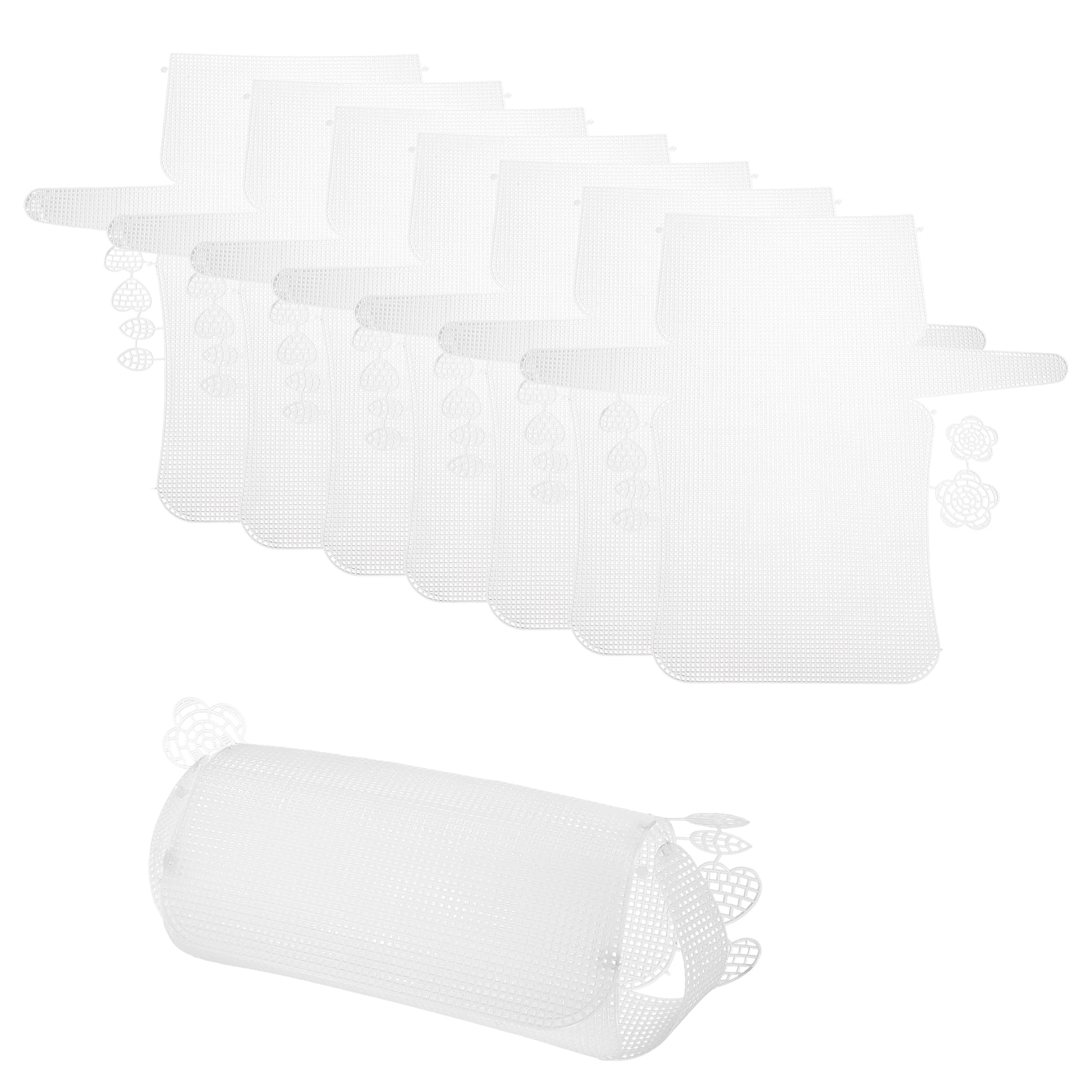 Uxcell 8 Pack Plastic Mesh Canvas Sheet, 13.3 x 14 Inch Plastic Mesh Sheet for Crochet  Purse Making, Blank Canvas for Embroidery, Crafting,  DIY Project, White (Small, 17.5 cm)