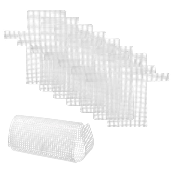 Uxcell 8 Pack Plastic Mesh Canvas Sheet, 14.3 x 15.7 Inch Plastic Mesh Sheet for Crochet  Purse Making, Blank Canvas for Embroidery, Crafting,  DIY Project, White