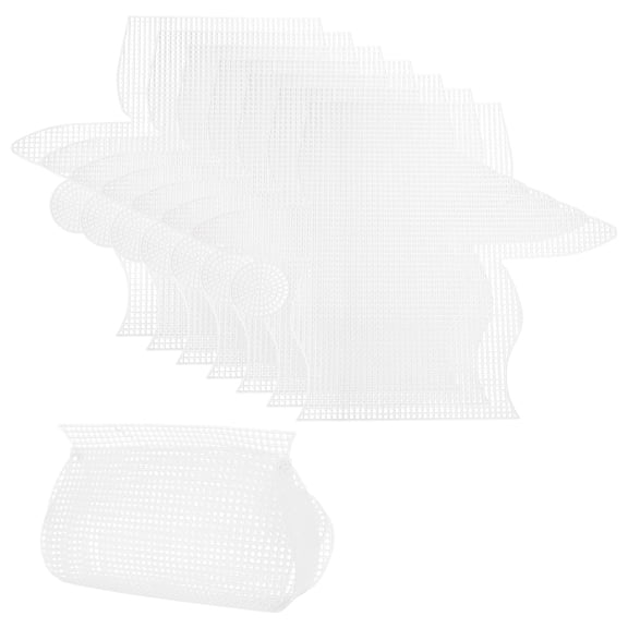 Uxcell 8 Pack Plastic Mesh Canvas Sheet, 9.8 x 11.6 Inch Plastic Mesh Sheet for Crochet Purse Making, Blank Canvas for Embroidery, Crafting, DIY Project, White