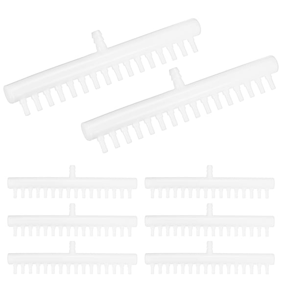 Uxcell 8-Pack Rake-Shaped Hose Joint Diverter, 16-Way Water Flow Divider for Aquarium Garden [Transparent]