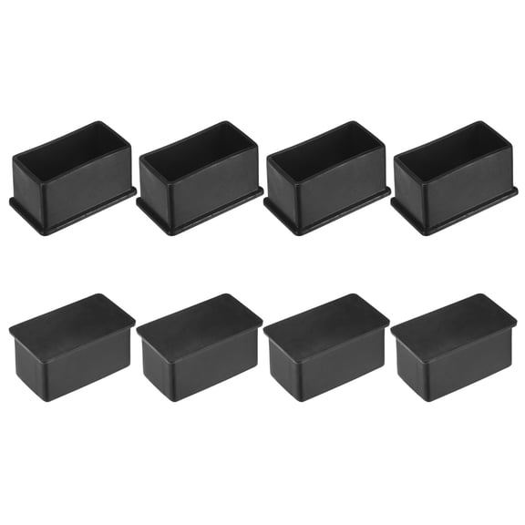 Uxcell 8-Pack Rectangle Furniture Leg Caps, 1 x 2" (25 x 50mm) Leg Caps for Chairs/Table/Bed
