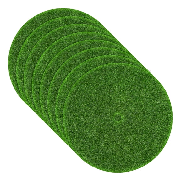 Uxcell 8-Pack Round Fake Grass Decor for Crafts, 2.4 Inch Artificial Garden Grass Model Turf Moss with Hole for Miniature DIY Fairy Garden Accessories