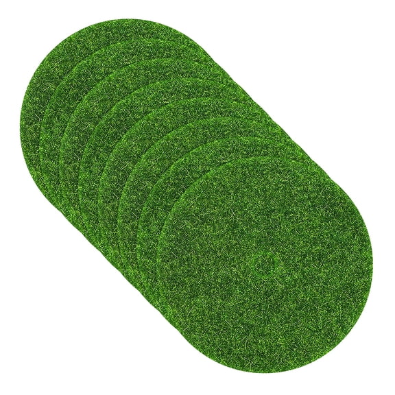 Uxcell 8-Pack Round Fake Grass Decor for Crafts, 1 Inch Artificial Garden Grass Model Turf Moss with Hole for Miniature DIY Fairy Garden Accessories