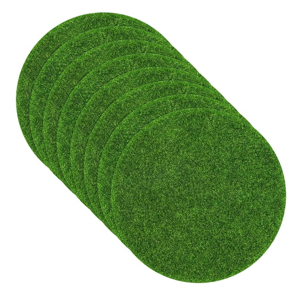 Uxcell 8-Pack Round Fake Grass Decor for Crafts, 2.5 Inch Artificial Garden Grass Model Turf Moss for Miniature DIY Fairy Garden Accessories