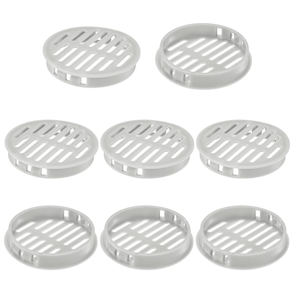 Uxcell 8-Pack Round Soffit Vents, 60mm/2.36 Inch Plastic Circular Soffit Vent Cover Air Vent Grille Mesh Hole for Bathroom/Home [Gray]