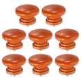 thumbnail image 1 of Uxcell 8 Pack Round Wood Drawer Knob, 1.26" x 0.98" Self-Tapping Solid Wood Handle Round Cabinet Knob Mushroom Shape Wooden Knobs for Furniture Dresser Wardrobe, Brown, 1 of 6