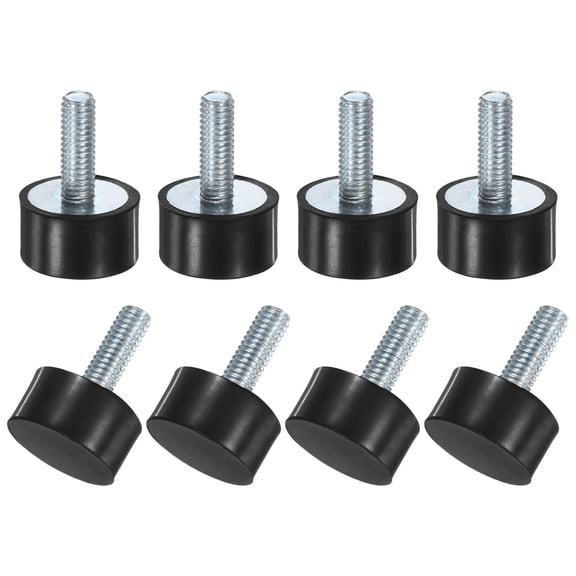 Uxcell 8-Pack Rubber Mounts with M6 x 18mm Studs Male D20mmxH10mm