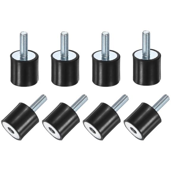 Uxcell 8-Pack Rubber Mounts with M6 x 18mm Studs Male/Female D20mmxH20mm
