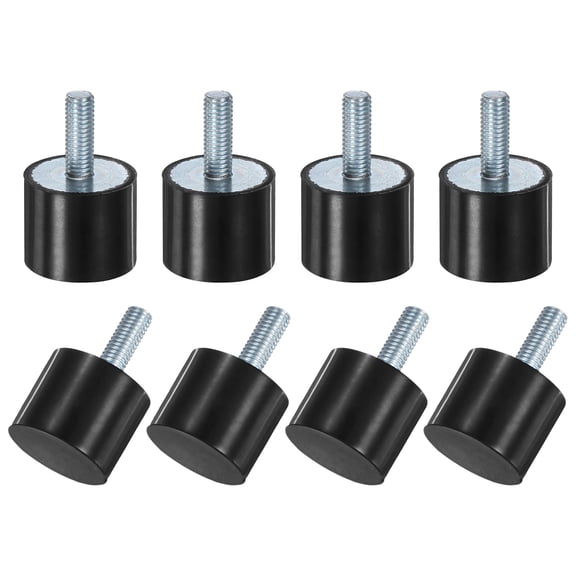 Uxcell 8-Pack Rubber Mounts with M8 x 23mm Studs Male D30mmxH25mm