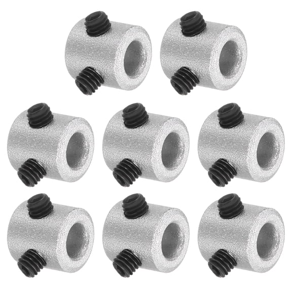 Uxcell 8 Pack Set-Screw Collars 4mm Bore, Aluminum Alloy Shaft Collars, 8mm OD, 8mm Width Axle Collar Clamp for Linear Rod Shaft Guide