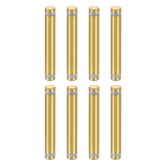 Uxcell 8 Pack Sign Standoff Screws, 1/2"x3.15" Stainless Steel Advertising Screws, Gold
