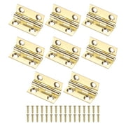 Uxcell 8 pack Small Door Hinges, 1 inch Brass Interior Folding Butt Mini Hinges with Screw for Jewelry Box